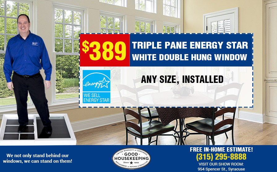 Triple Pane Energy Star White Double Hung Window